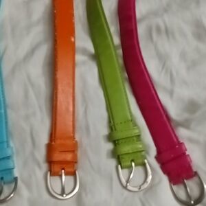 Assorted 4 belts Accessories, tangerine orange🍊 pink🩷,kewi i 🍋‍🟩,sky 💙